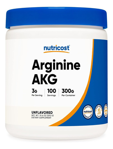 Nutricost Arginina Akg - Arginina Alfa Ketoglutarato - 300gr