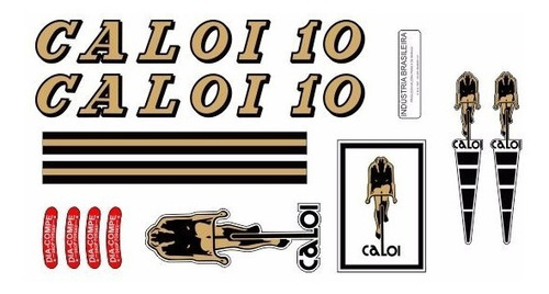 Imagem 1 de 2 de Adesivo Bicicleta Antiga Caloi 10 1978 A 1980 Dourado