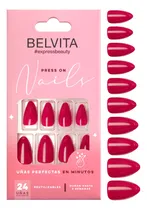 Comprar Kit Uñas Postizas Press On Tips Soft Gel Autoadhesivas Bordo