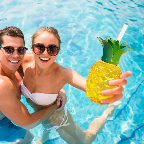 Vaso Para Beber De Piña De 6 Piezas Con Fiesta De Verano Y