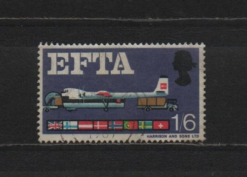 Selo Grã Bretanha, Aviação Livre Comércio,aircraft 1967