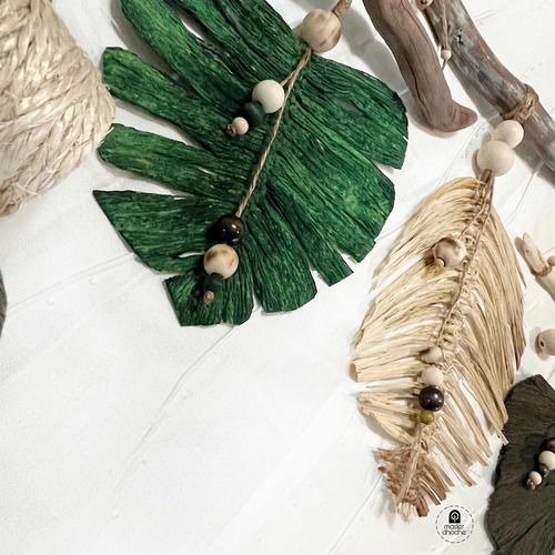 Imagen 6 de 6 de Hojas Colgantes En Macramé. Boho