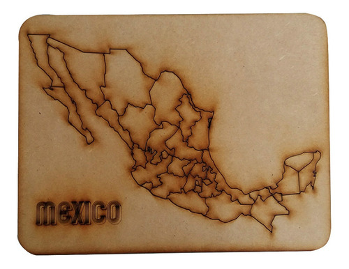 Rompecabezas Mapa Mexico Mdf Corte Laser Didactico Juguete