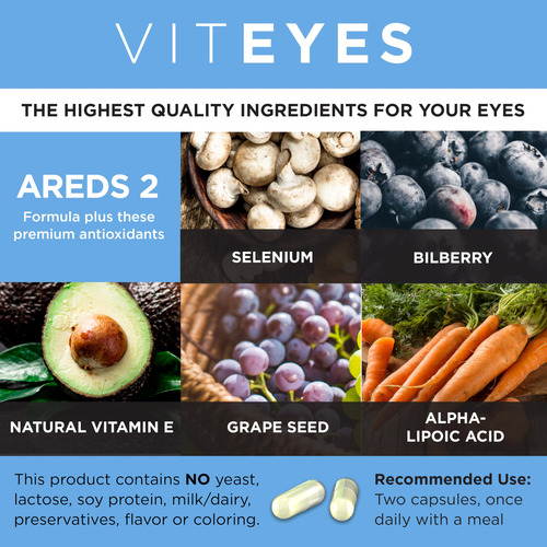 Viteyes Areds 2 Advanced Apoyo Macular Vitaminas 60 Cápsulas