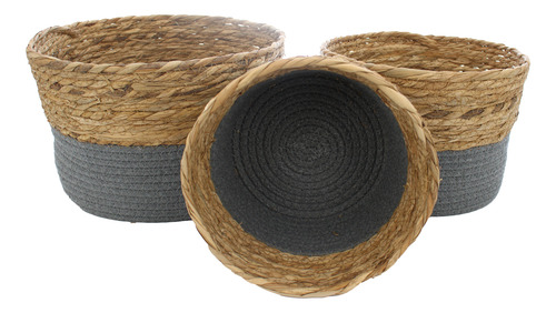 Set Cesto De Fibra Bohemio Organizador Guardar X3 Unidades