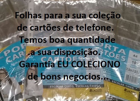 Pacote De 010 Folhas Porta Cartões Telefônico