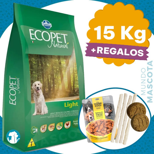 Alimento Ecopet Light Perro Adulto 15 Kg + Regalo