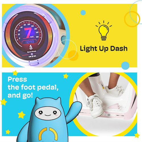 Motocicleta Eléctrica P/ Niños 3 Ruedas Kidzone Luces Sonido
