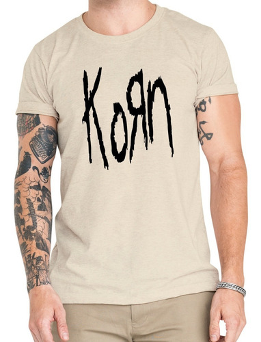 Polera Korn Banda Rock Algodón Orgánico Premium Mus6