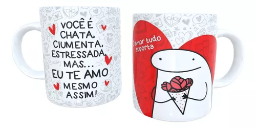 Caneca Flork meme Casal O amor tudo suporta