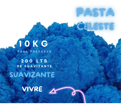 10kg Pasta Suavizante Celeste C/color Y Perfume Hacés 200lts
