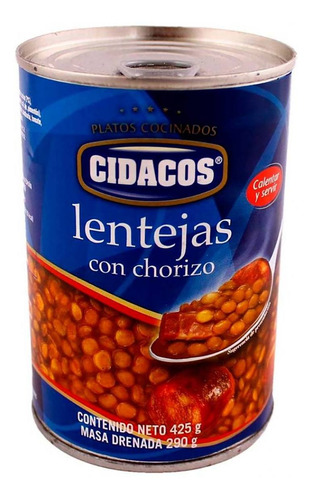 Lentejas Cidacos Con Chorizo 425g