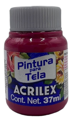 Tinta de tela mate roja carmín Acrilex, 37 ml