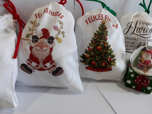 Bolsa De Tela Navidad - Navideñas 35cmx45cm ----10 Bosas---