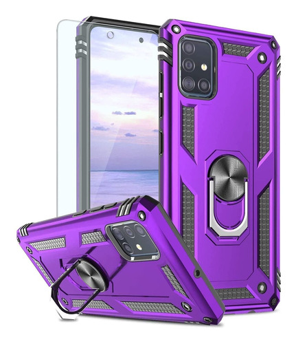 Funda Para Samsung Galaxy A51, Violeta/resistente/soporte