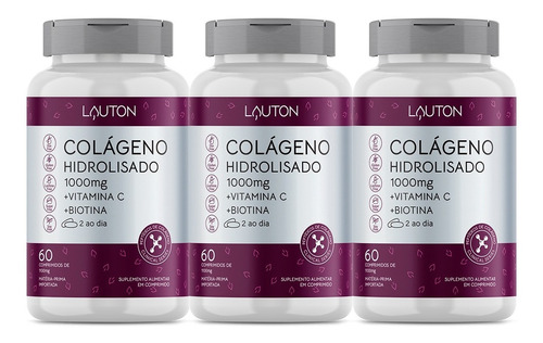 Colageno Hidrolisado Puro 180 Tabletes 1000mg Lauton