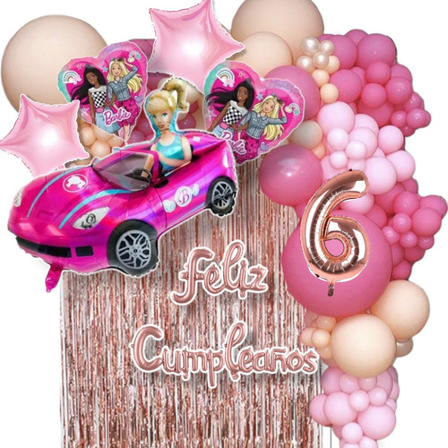 Set Barbie Globos Fiestas Cumpleaños Niña Decoracion Juguete