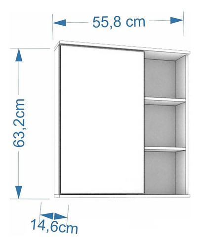 Espelheira Para Banheiro Treviso 56cm Mgm Cor Carvalho