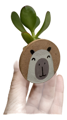Souvenir Mini Maceta Madera Capibara Carpincho