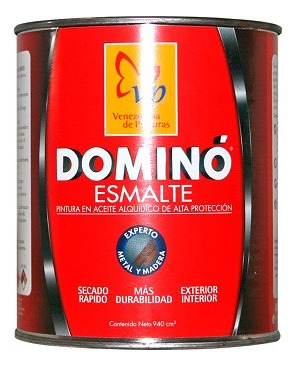 Domino Esmalte Brillante Negro Carbon De 1/4 Galon Vp