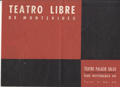 1963 Programa De Teatro Libre Palacio Salvo Ruben Castillo  