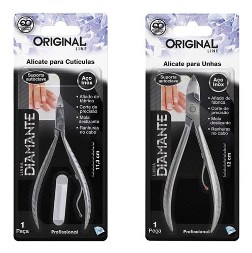Imagem 1 de 2 de Kit Alicate Cutícula + Alicate Unhas Linha Profissional