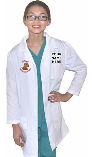 Custom Kids Lab Coat With Embroidered Name And Veterinarian 