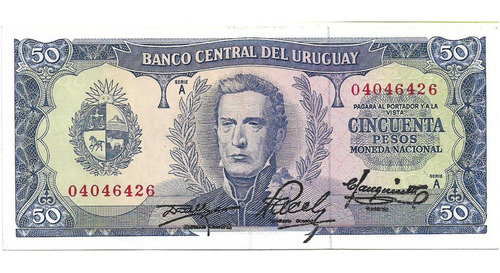 Uruguay 50 Pesos Moneda Nacional 1967 Pick 46 Usado