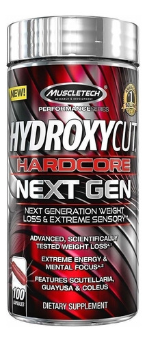 Suplemento en cápsula MuscleTech  Next Gen Hydroxycut Hardcore Next Gen cafeína en pote 100 un