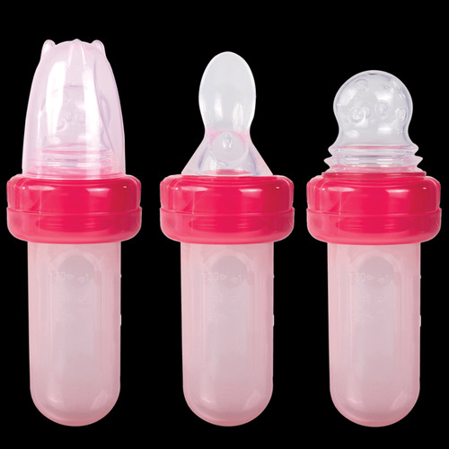 Chupeta Para Frutas Com Colher E Bico Porta Frutinha Rosa