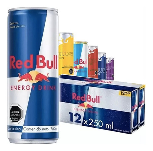 Pack 12 Bebida Energética Red Bull 250cc - Elige Tu Sabor 