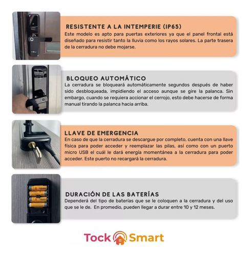 Cerradura Electrónica Con Huella Biometrica Wifi Smart Lock