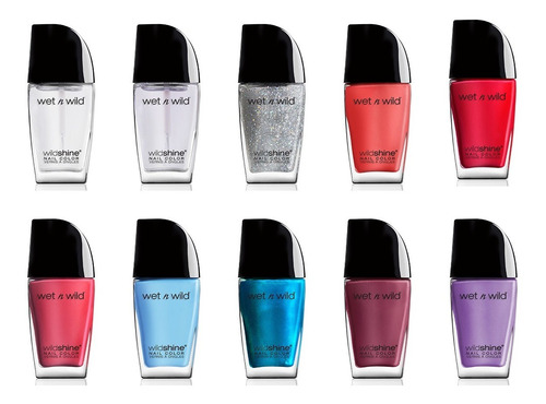 Kit De 10 Piezas De Esmalte Para Uñas Wet N Wild Shine Nail