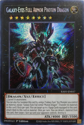 Yugioh! Galaxy-eyes Full Armor Ph Ra01-en037 1st Edit Secret