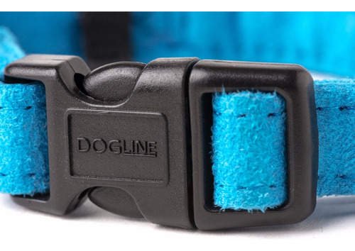 Collar Perro Microfibra Dogline Mediano Azul Tamaño Del