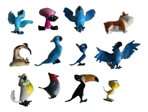 Kit Com 12 Bonecos Do Filme Rio 2 - De 3 A 6 Cm