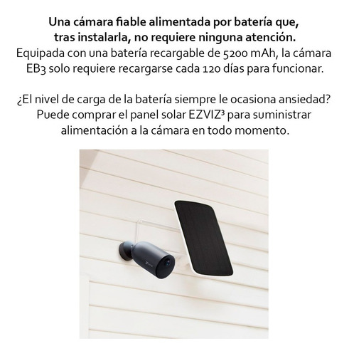 Imagen 4 de 4 de Camara Ezviz Wifi 2k Ir15m Bateria 120 Dias Cs-eb3