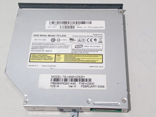 Driver Cd/dvd Notebook Dell Inspiron 1420/ Vostro Pp26l 1400