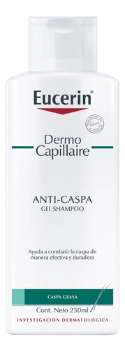 Eucerin Shampoo Gel Dermocapillaire Anticaspa Grasa X250ml