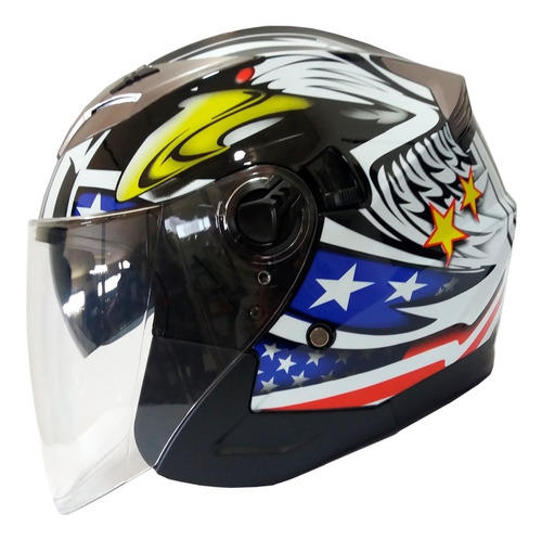 Casco Moto Abierto Ghb 708 American Eagle