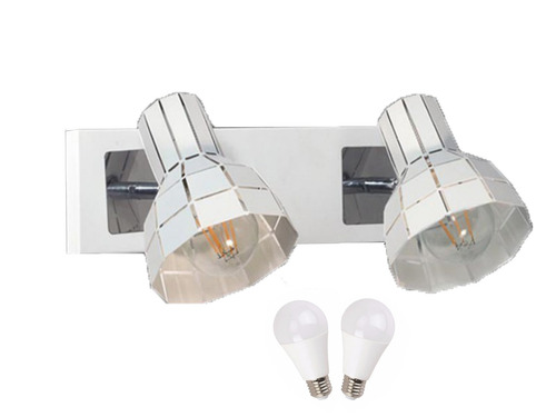 Aplique De Pared Cabecera Arezzo E27 + 2 Focos Led 9w 10w