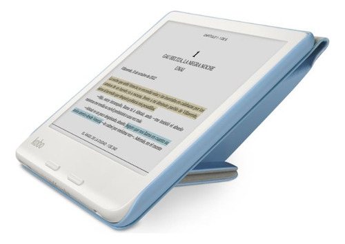 Lector E Reader Kobo Libra Colour Blanco Con Funda Azul