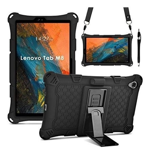 Funda Para Lenovo Tab M8 Fhd 8705f/8505f Correa+lapiz Negro