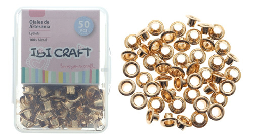 Ojalillos Metalicos Ibi Craft 50 Unidades 4.5mm Oro