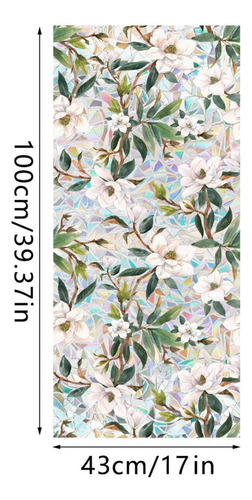 Adhesivo For Ventana Con Diseño De Flores, Película De