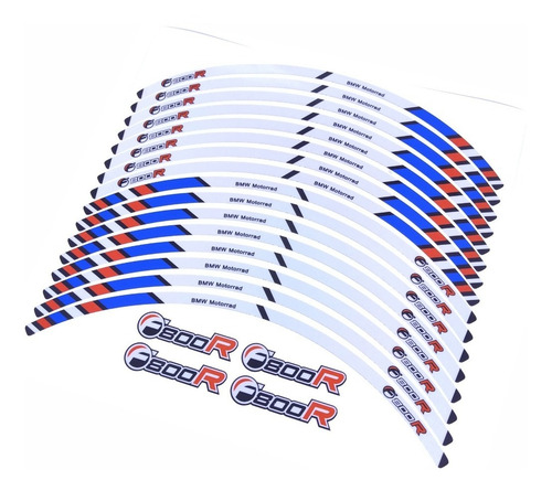 Kit Adesivos Friso Refletivo Roda Moto Bmw F800r Fri014