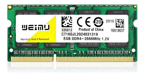 Memoria Ram Portátil 8 Gb 1 Weimu Ddr4 Frecuencia 2666 Mhz