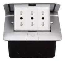 Comprar Kit Caja De Piso Pop Up Metálica Noir + 3 Tomas 16a