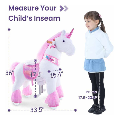 Paseo A Caballo En Unicornio Rosa Para Niñas De 4 A 8 Años Color