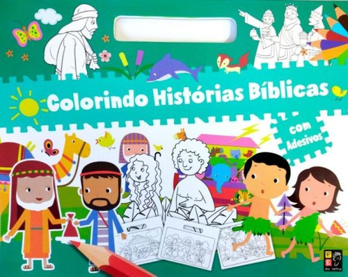 Colorindo Histórias Bíblicas Com Adesivos: Pranchetas Para Colorir, De Misse, James. Editora Pe Da Letra **, Capa Mole Em Português